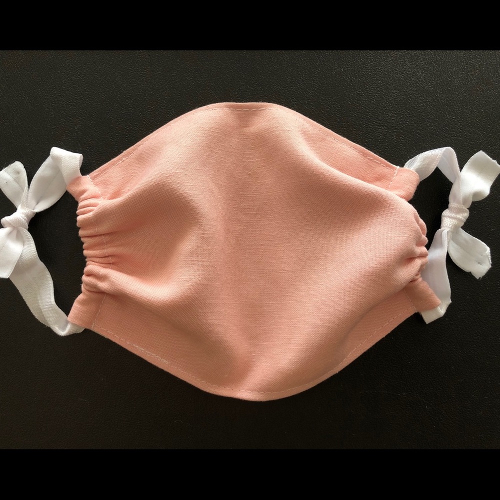 Reusable Linen Face Mask in Pink Salmon